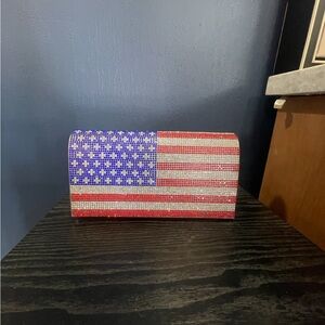 American Flag Rhinestone Clutch - Custom Made!